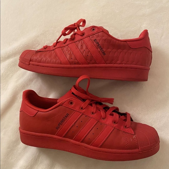 Red Adidas Superstar - size 6.5 youth or 8 women’s - Picture 5 of 7